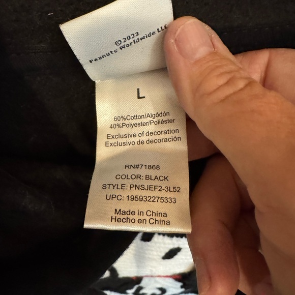 Peanuts Black Hoodie with Snoopy Graphic - Picture 2 of 4